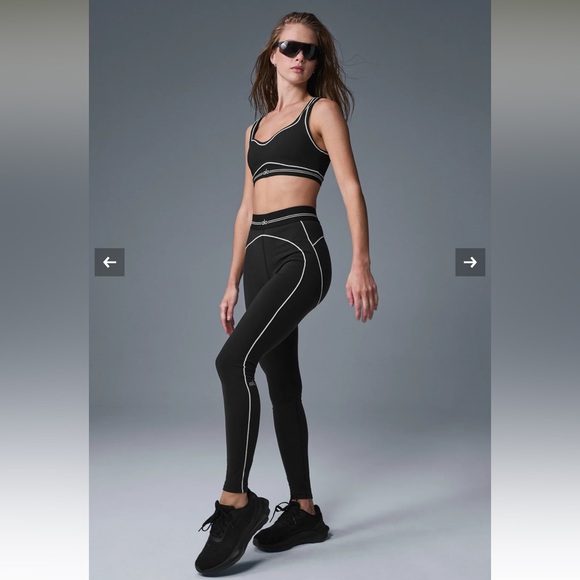 Authentic ALO Yoga Black Set with White Trim - Picture 1 of 6